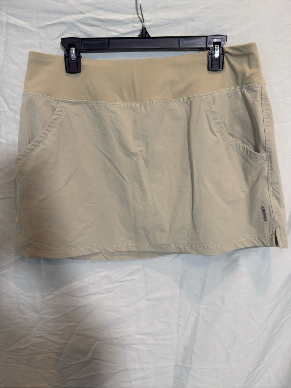 Ascend Womens Athletic Skort Beige Tan Elastic Waist Hiking Golf Skirt Large